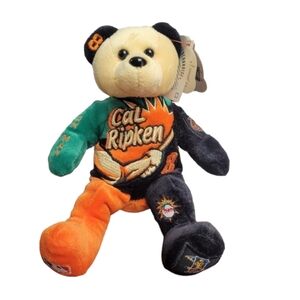 Vintage Cal Ripkin 8" Plush Bear Embroidered With Iron Man 400 HR 3000 Hits